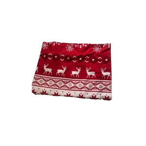 Red‎ Christmas Pillow case Reindeer Snowflake Holiday Decorative Accent only 1